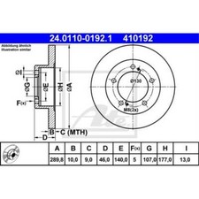 ATE 2x Bremsscheibe vorne 2898 Voll für Suzuki Samurai SJ OS 24.0110-0192.1