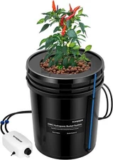 VIVOSUN DWC Hydroponics Grow System with Top Drip Kit, 5-Gallon Deep Water