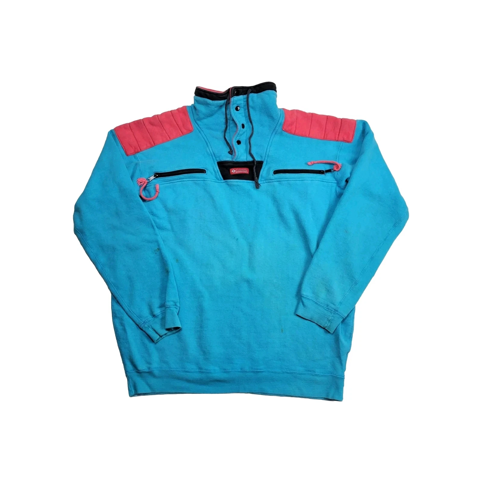Columbia Sportswear Anorak Fleece Men's Size Large Colorblock Long Sleeve