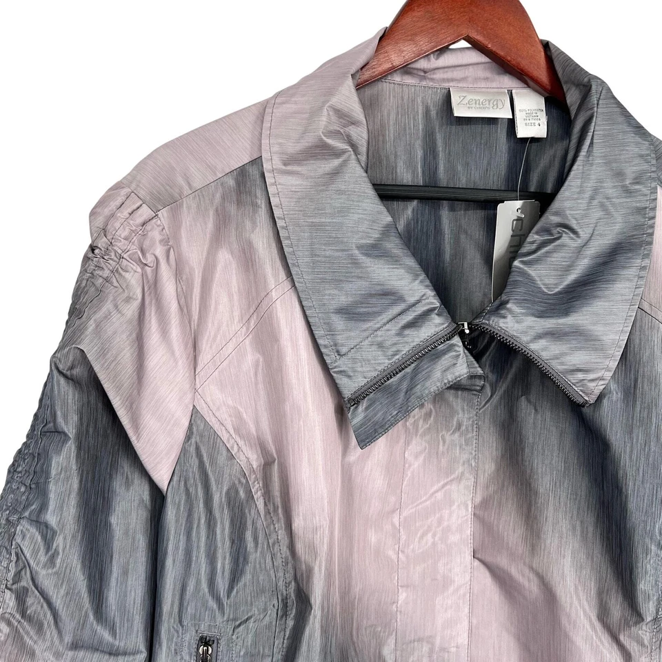 NEW NWT Chicos Zenergy Plus Size 2X XXL 4 Swishy Jacket Coat Gray Mature Winter - Image 4 of 4