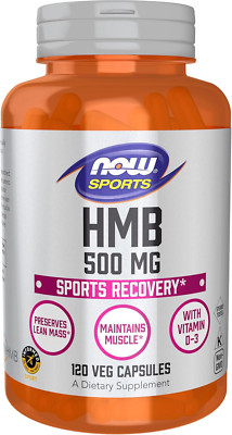 NOW Sports HMB (Β-Hydroxy Β-Methylbutyrate) 500 Mg, Recovery, 120 Veg Capsules