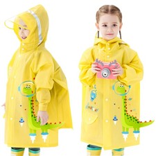 Kids Raincoats for Girls Boys Waterproof Rain Jacket 5-6 Years, Yellow