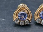 🔥 BALLOU 14K GOLD TANZANITE & DIAMOND STUD EARRINGS NEW IN BOX 2.3 GRAMS SIGNED — photo 6