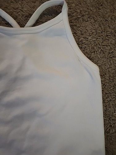 Girls' Seamless Cropped Tank Top All In Motion White Size Large 10/12 Racerback - Picture 5 of 9