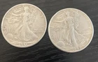 USA 90% Silver Walking Liberty Half Dollar 1945 &1941 !! Two Coins !!