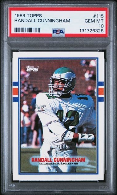 1989 Topps #115 Randall Cunningham Card PSA 10 Philadelphia Eagles RARE Pop 41