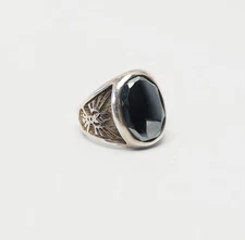 Vintage Wheeler Mfg sterling silver hematite Thunderbird bird men ring sz 10
