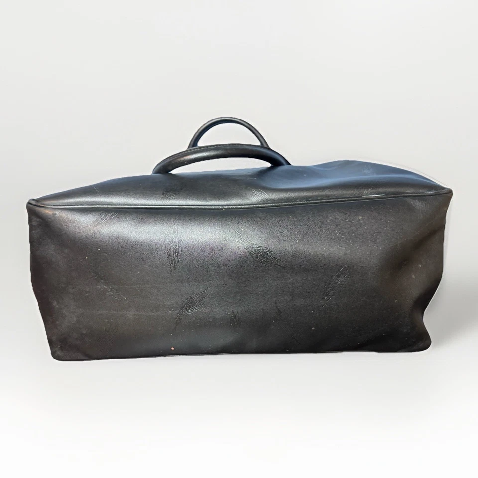 Y2K Styled Playboy Bunny Doctor Bag Purse Duffel Black White Large Silver Studs - Image 4 of 4