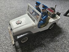 Nomura Toy Company Japanese Tin Plate Military Police Patrol Jeep 1960s Vintage