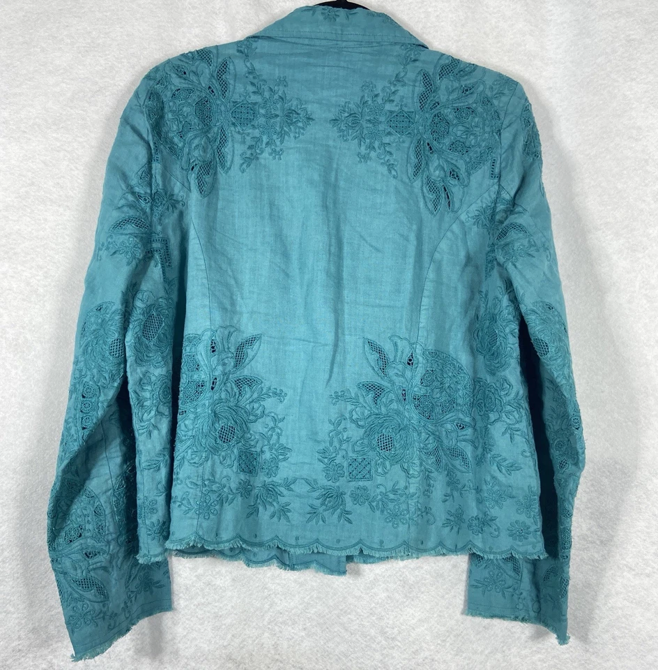 Chaqueta de encaje Sundance Teresa para mujer grande azul blazer manga larga Foto 4 de 4