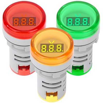 AC Voltage Display 3pcs Digital LED Voltmeter 60-500V Indicator Light