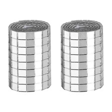 960 Pcs 5 x 5 mm Square Glass Self-Adhesive Mirror Mosaic Tiles, Silver