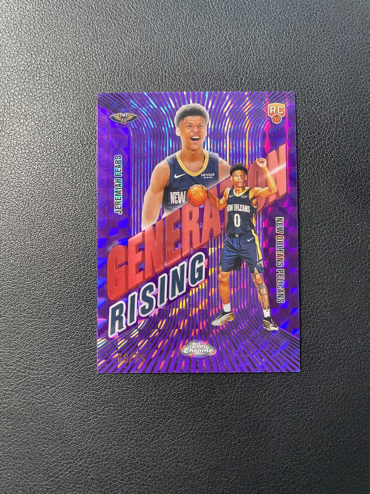 2025-26 Topps Chrome Basketball Jeremiah Fears Rc Generation Rising Purple 68/75