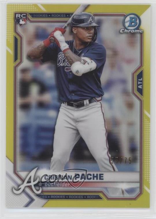 2021 Bowman Chrome Yellow Refractor 55/75 Cristian Pache #69 10j2