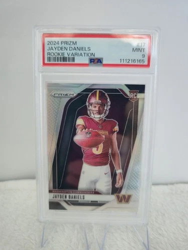 Jayden Daniels 2024 Panini Prizm Rookie Variation Silver RC #17 PSA 9