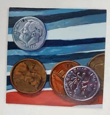 Original Still Life Oil Painting On Masonite, 6x6, Signed