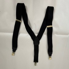 Pelican Suspenders Mens Black Silver Clasps Classic Durable