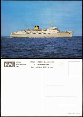 Ansichtskarte  Schiff Fährschiff ITALY-GREECE CAR FERRY m.s. ''EGNATIA'' 1970