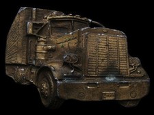 HL31110 VINTAGE 1970s CUT-OUT  18-WHEELER  SEMI-TRUCK BELT BUCKLE