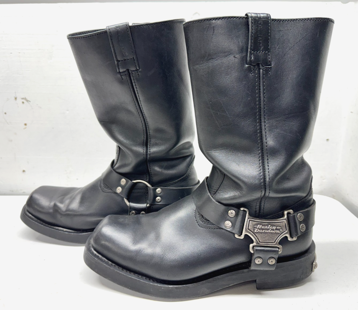 Pair of Used Harley Davidson Men Size 9 Wide Moto Engineer Boots