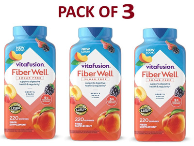 3 PACK - Vitafusion Fiber Well Gummies (220 ct.) {Total 660 Gummies} FAST SHIP