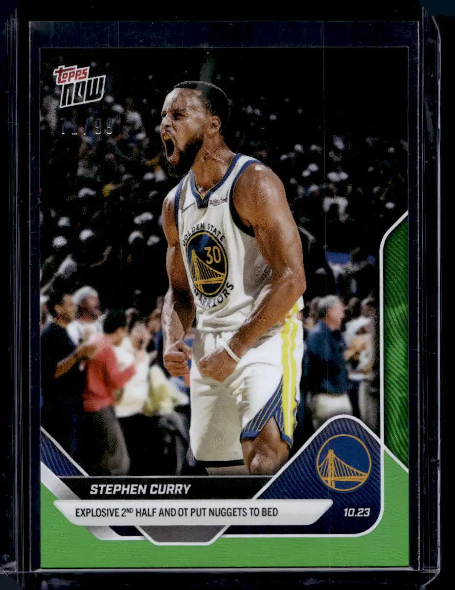 2025-26 Topps Now NBA #22 Stephen Curry Green Foil #d 71/99