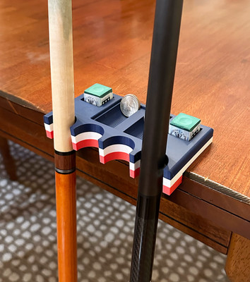 Patriotic USA Pool Cue Holder   Portable Pool Cue Rest with Chalk & Coin Slots