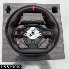 For 2004-2010 Audi B7 A3 A4 A5 Rs4 Rs5 S4 S5 Q7 Full Leather Steering Wheel Flat