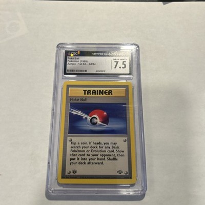 first edition pokeball card 1999 Pokemon Poke Ball 64/64 Jungle Regular 1st Edition CGC 7.5 NM+