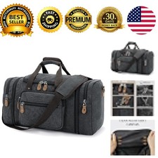 Canvas Expandable 50L Duffle Bag Travel Overnight Weekender Bag