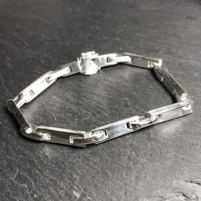 Vintage Silver Stick Chain Bracelet 925 Anchor Sterling | eBay