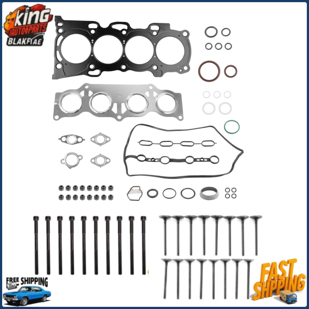 2.4L Head Gasket W/ Bolts Valves Kit For 2AZFE Toyota Solara Scion Lexus 2002-13