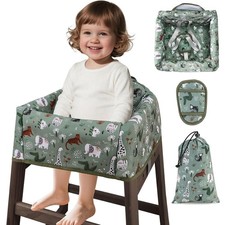 Baby High Chair Cover Waterproof Portable Seat Pad with Safety Harness Dinosaurs