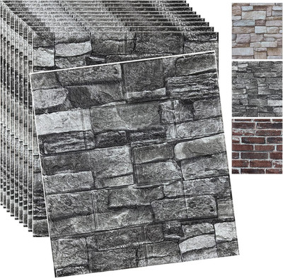 20PCS 3D Wall Panels Peel and Stick 3D Brick Wallpaper Peel and Stick Faux Stone