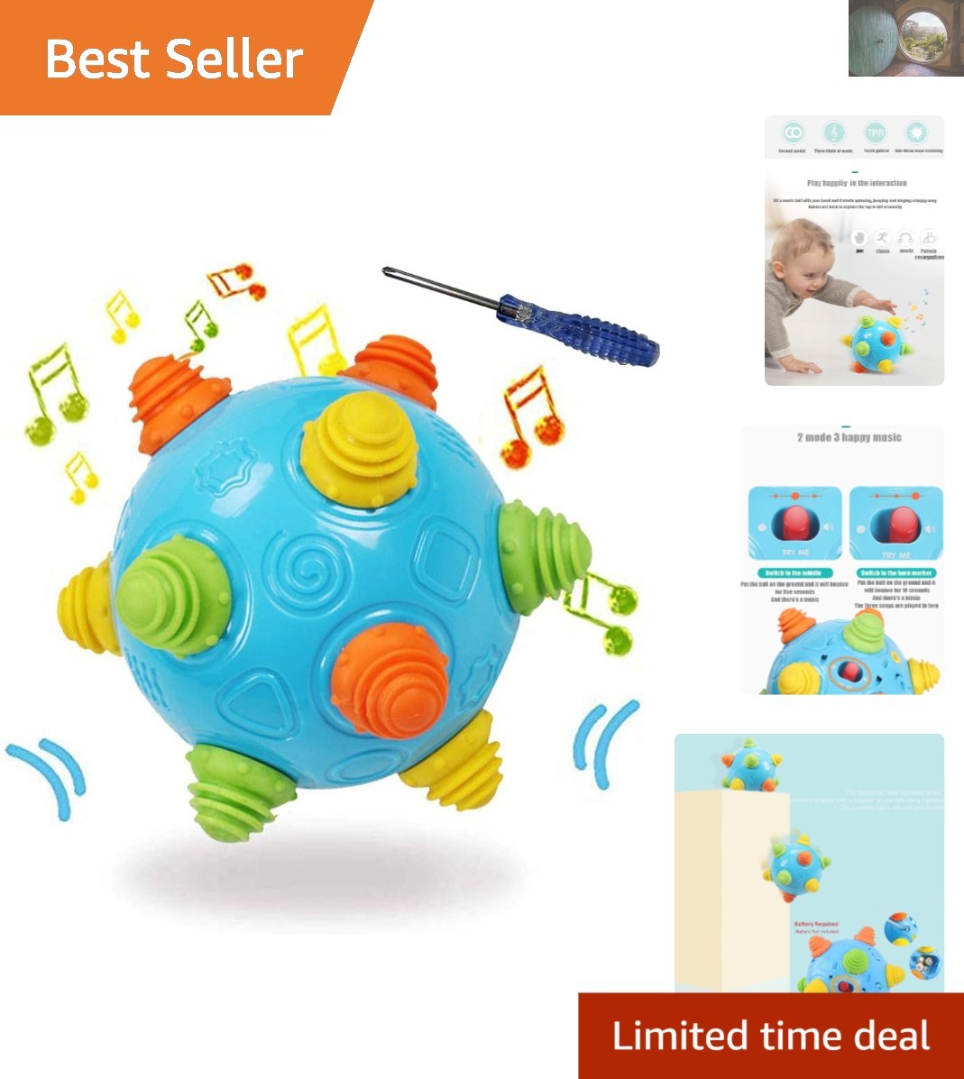 Toddler's Dancing Shake Ball - Interactive Music Toy for Sensory Learning