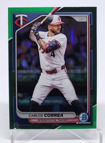 2024 Bowman Chrome Carlos Correa Green Refractor 17/99 Minnesota Twins #53