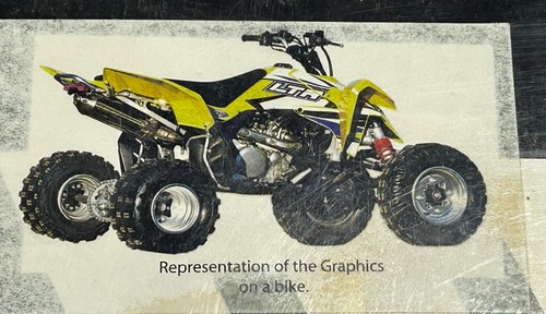 2006-2007 Suzuki LTR450 Blue/Yellow Graphics Kit ATV QuadRacer Decals Wrap