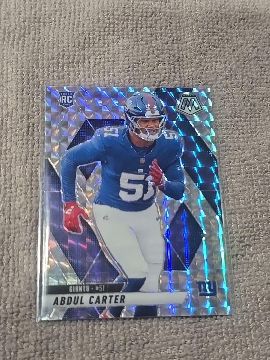 Abdul Carter 2025 Panini Mosaic RC #317 Silver Prizm New York Giants