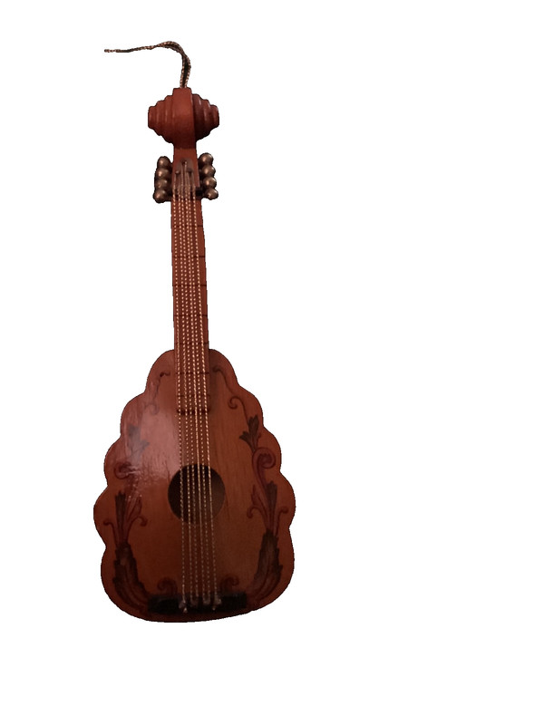 Silvestri Christmas Ornament Decorative Mandolin Musical Instrument Wooden