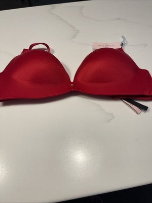 Victoria s Secret So Obsessed Smooth Push Up Wireless Bra Red 36DD NWT