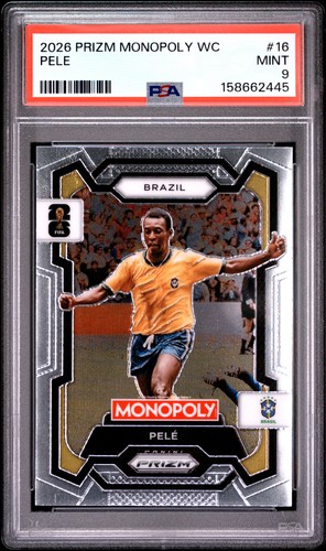158662445 Pele 2026 Panini Prizm Monopoly World Cup #16 PSA 9