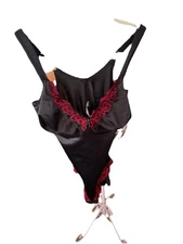 NWOT  Curvation  Black With Red Lace Teddy Size 42C
