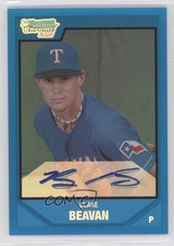 2007 Bowman Draft Chrome Picks Rookie Blue Refractor /150 Blake Beavan Auto 0s3