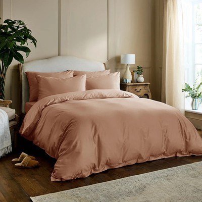 Bio Baumwolle Perkal Bettbezug Set Ton Rosa | Alle Größen | Neu | Dip & Doze