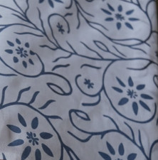 10 Yard White Blue Hand Block 100 Cotton Fabric NO TARRIF CHARGES 100 KK12