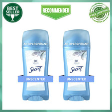 Secret Invisible Solid Antiperspirant  Deodorant, Unscented, 2.6 oz  2 Pack 