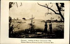 Landing of Moses Cleaveland 1796~Western Reserve Hist Soc~Cleveland OH~RPPC