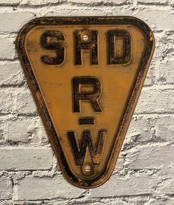 Retired Cast Iron Embossed Missouri Route 66 Right of Way Sign SHD R-W 6'' x 8''