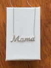 925 Sterling Silver Script Mama Pendant Necklace 31mm(1.22") 15.25-17.25"