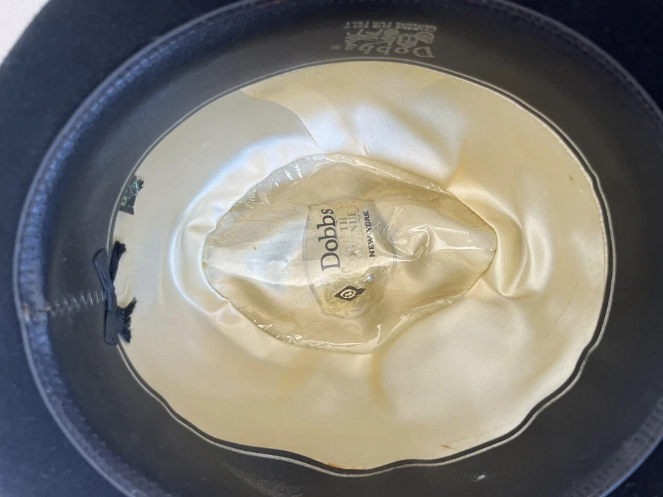 Fedora de fieltro de piel negra Dobbs Hunter Mountain adulto talla 6 7/8 Foto 3 de 4